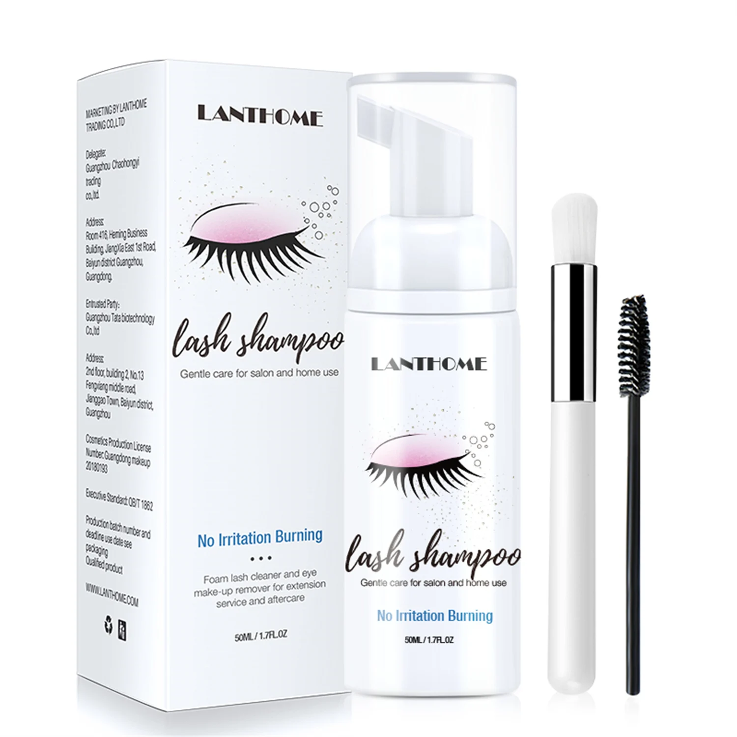 Eyelash Extension Wash Kit - 50ml Lanthome Eyelash Extension Shampoo Foam
