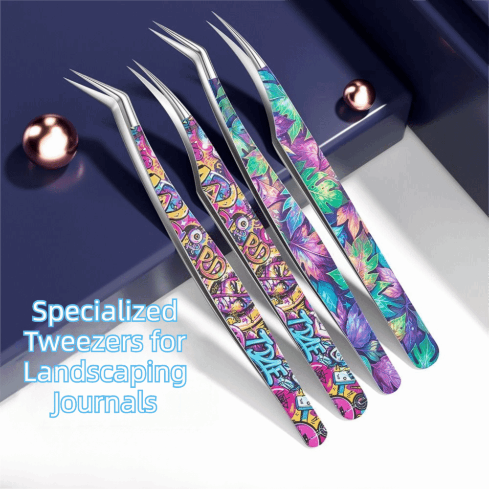 Lash Mapping Sticker - Metal Curved Stickers Tweezers Anti-static Cartoon