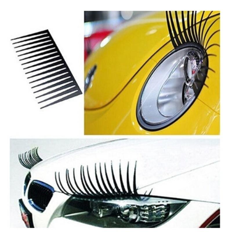 Lash Mapping Sticker - 2PC Headlight Black Eyelash Sticker Car