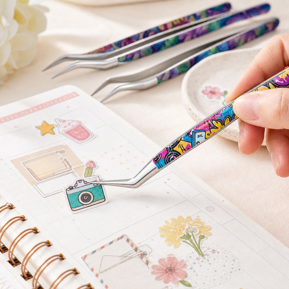 Metal Curved Stickers Tweezers - огляд і ціна Lash Mapping Sticker