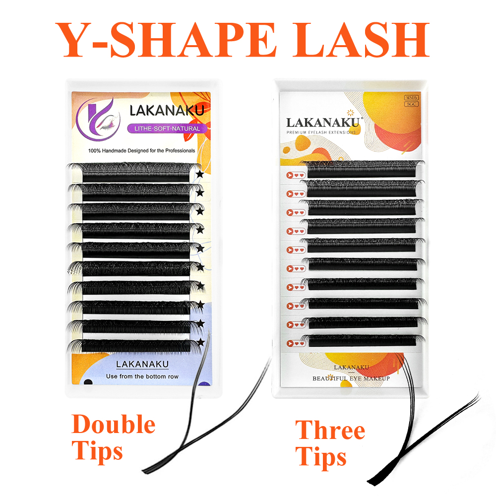 LAKANAKU Y Lashes Extensions C - огляд і ціна Eyelash Extension Y Shape