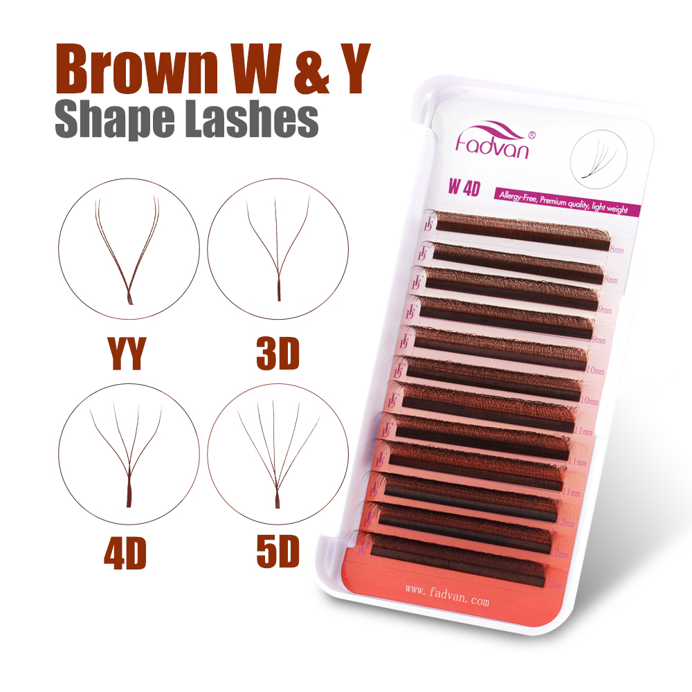 FADVAN Brown 4D/3D/5D lashes W - огляд і ціна Eyelash Extension Yelix
