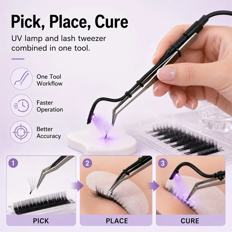 Mini UV Lash Lamp Tweezers 2‑S - огляд і ціна Eyelash Extension Uv