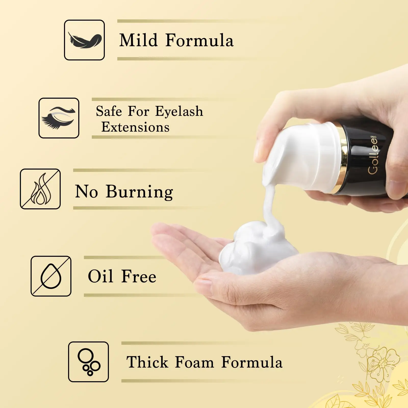 Gollee 100ml Cleaning Mousse B - огляд і ціна Eyelash Extension Wash Kit