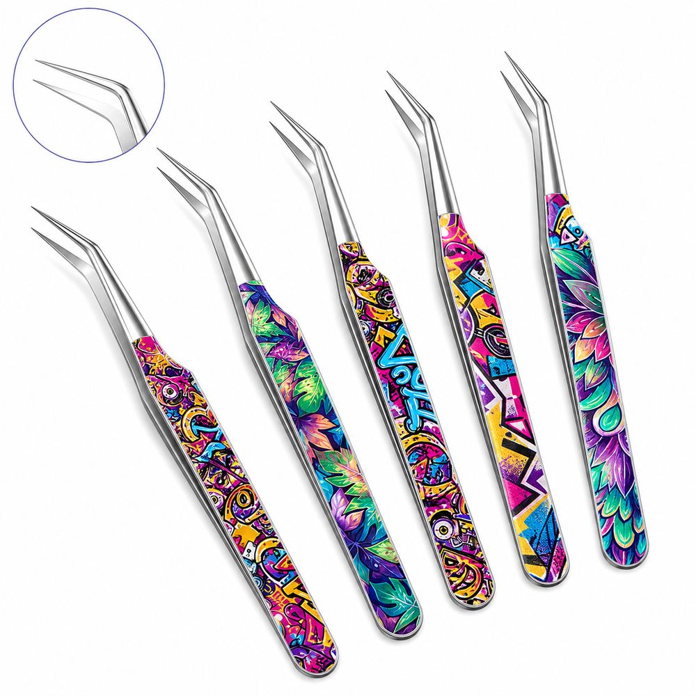Metal Curved Stickers Tweezers - огляд і ціна Lash Mapping Sticker