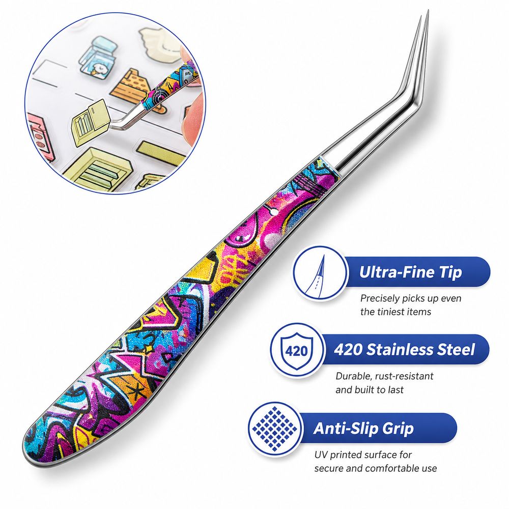 Metal Curved Stickers Tweezers - огляд і ціна Lash Mapping Sticker