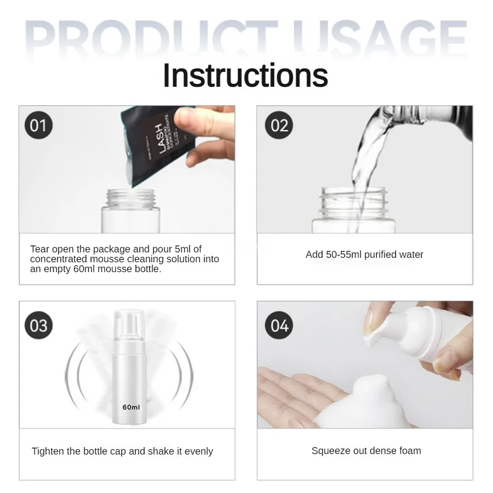 50/25Pcs Eyelash Extension Rem - огляд і ціна Eyelash Extension Wash Kit